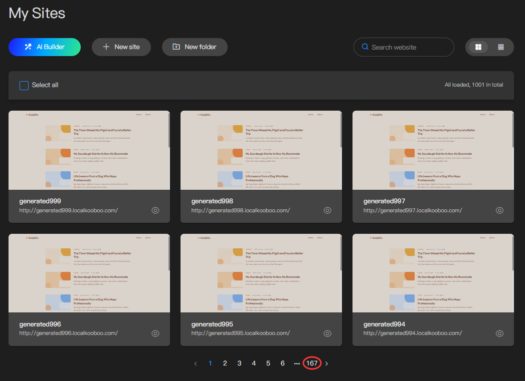 Kooboo 1000 sites