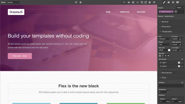 Grapes Page Builder template preview