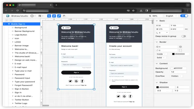 IDraw UI Designer template preview