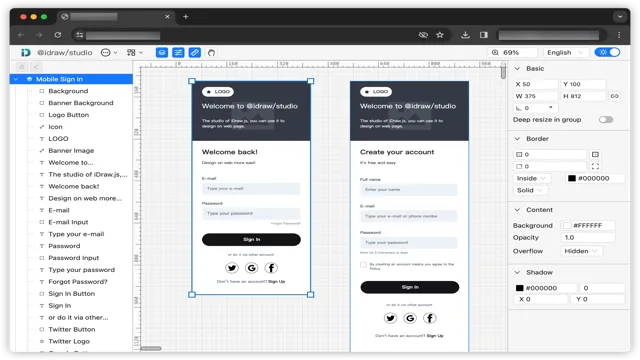 IDraw UI Designer template preview