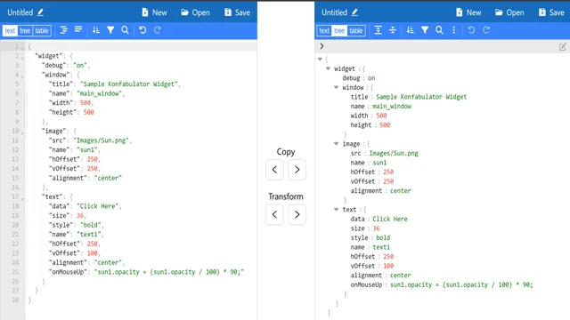 JSON Editor template preview