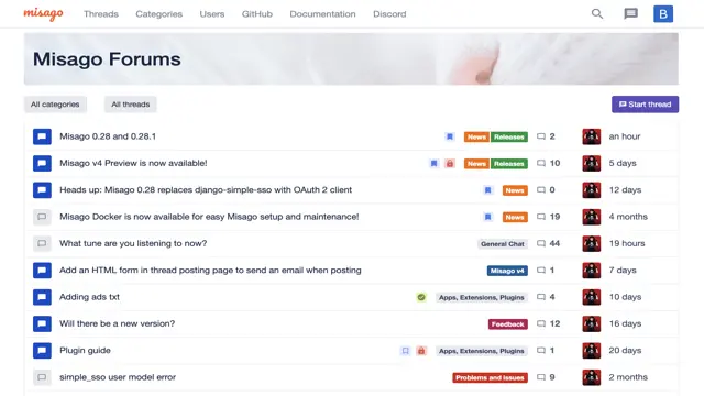 Misago Forum template preview