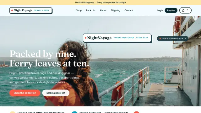 Night Voyage template preview