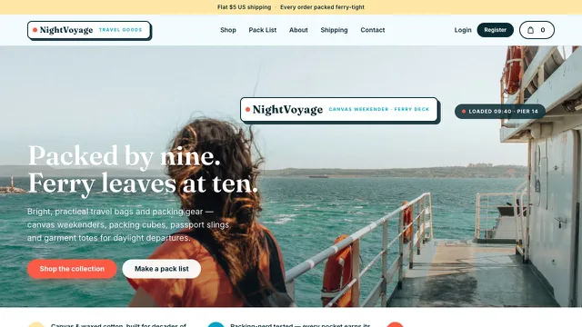Night Voyage template preview